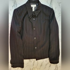 Covington Blazer Black with stripes Size 16 with shoulder pads